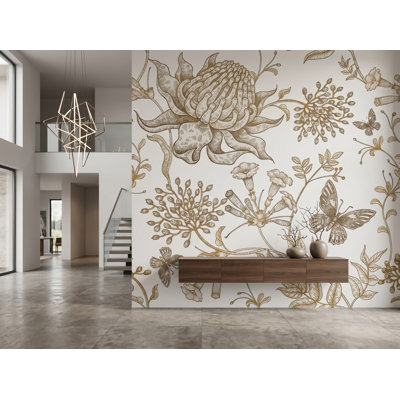 Panneau de papier peint L 8,33 pi x 100 po Arquilla, l 125 po x H 125 po, adhésif en vinyle