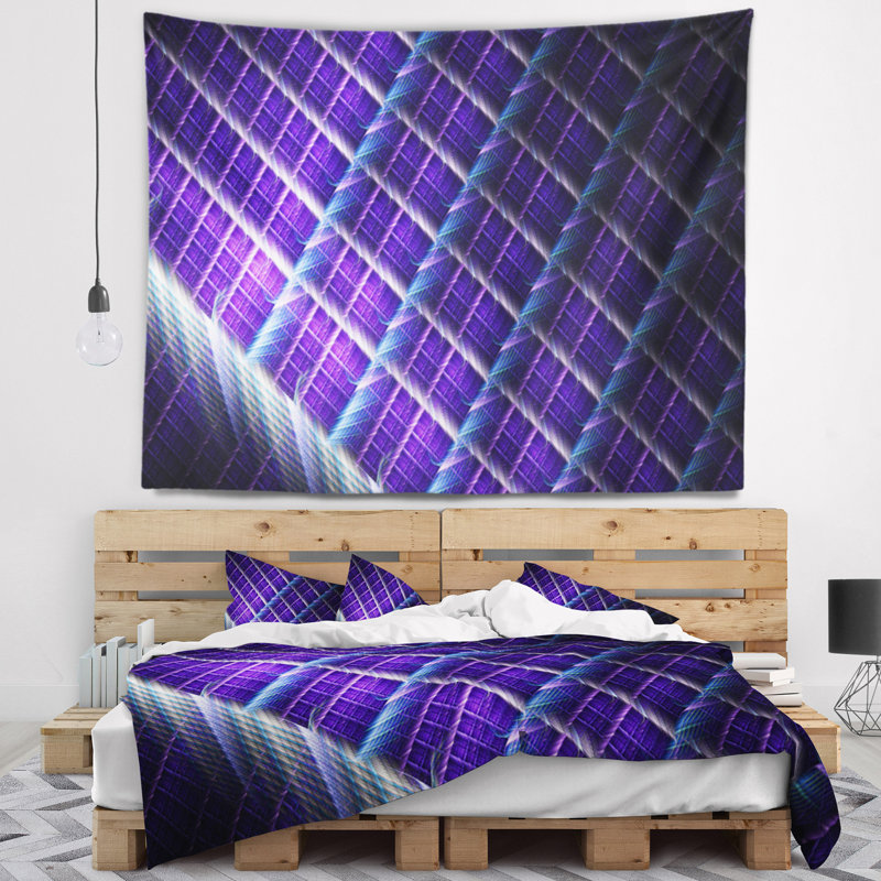 Tapisserie abstraite en métal mauve clair, H 68 po x l 80 po