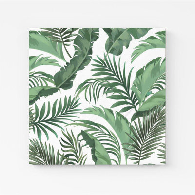 Trendy Tropical Leaves - Wrapped Canvas Print