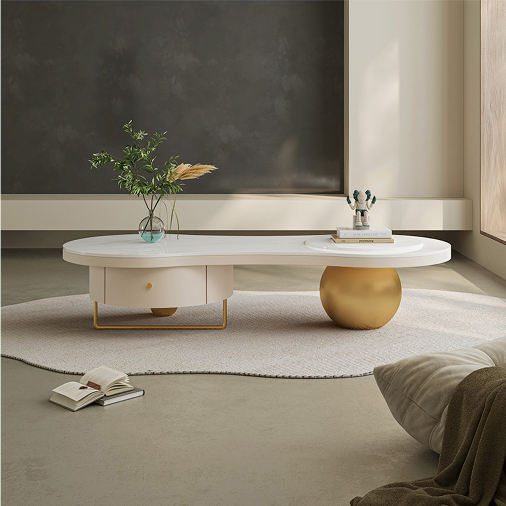 Coffee Table Top View Cream Color Finaewg Italian Cream Style coffee table - Wayfair Canada