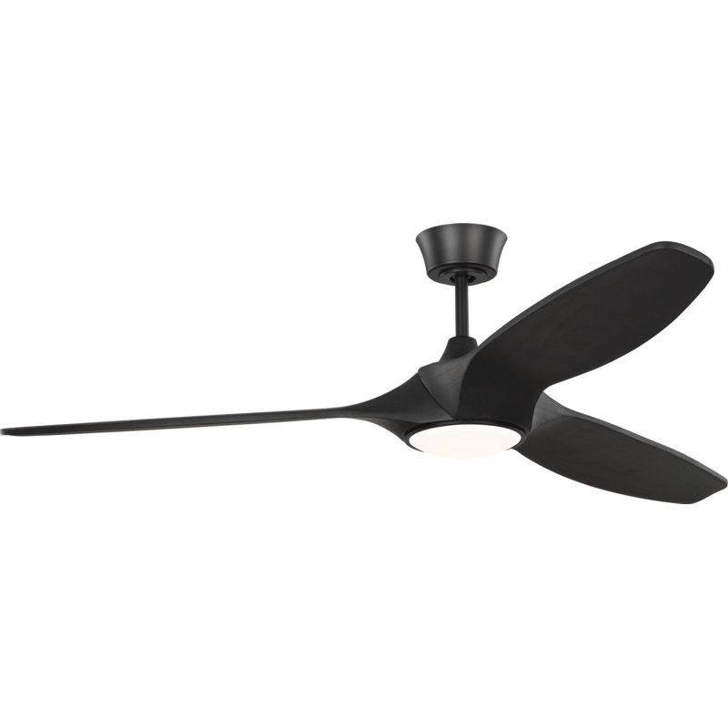 Selen Smart LED Ceiling Fan, Midnight Black, Midnight Black, 60" Wide