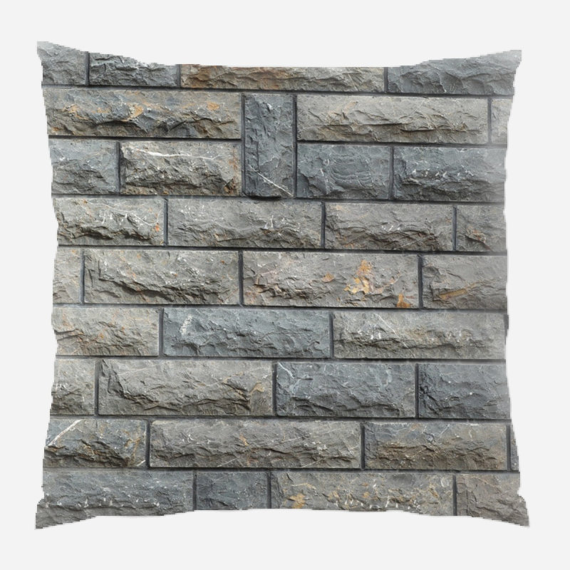 Granite Geometric Microsuede Reversible Throw Pillow
