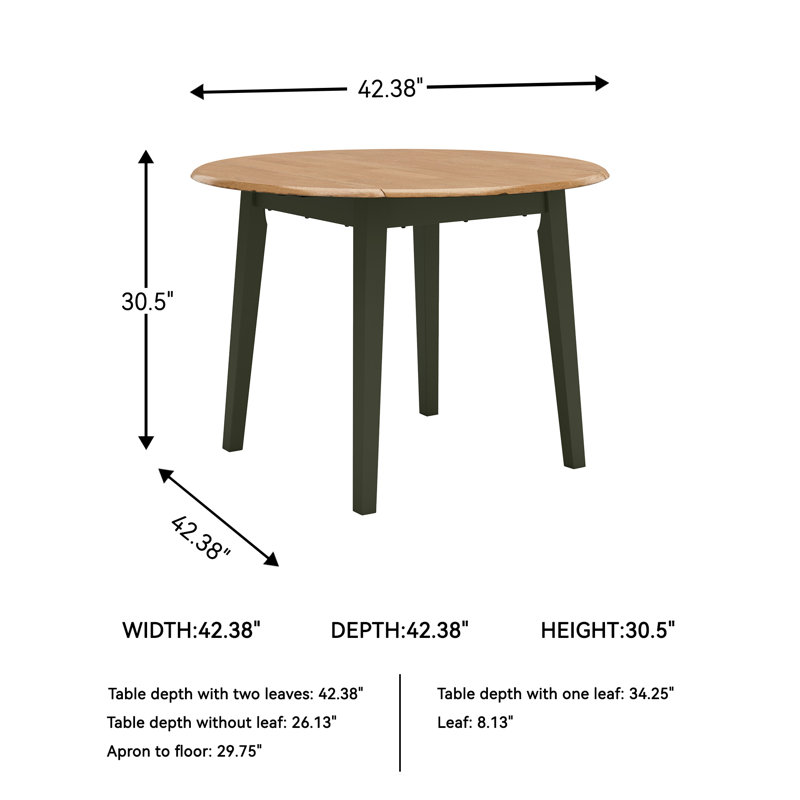 Malkin Dining Drop Leaf Table, Green