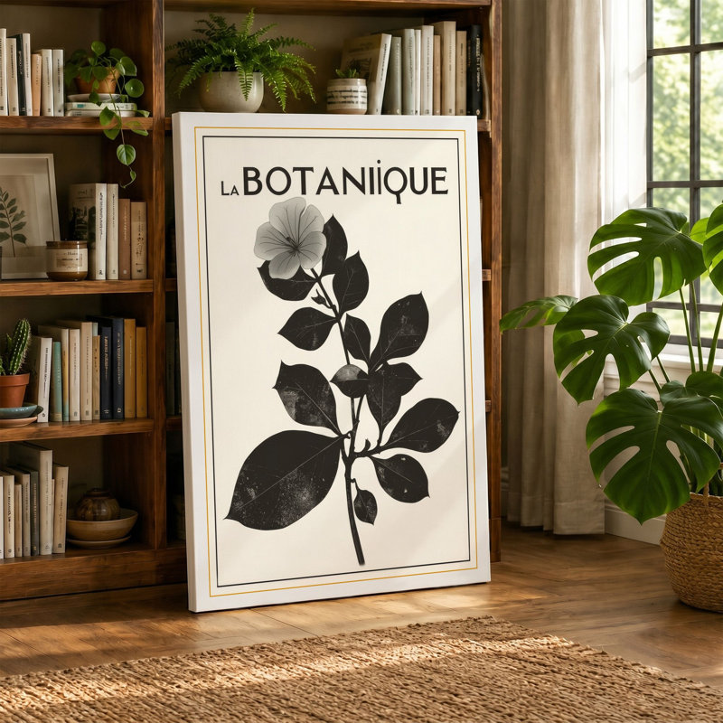 Study Botanical - Wrapped Canvas, 36x24 - 91.4 x 61.0 cm, White Border