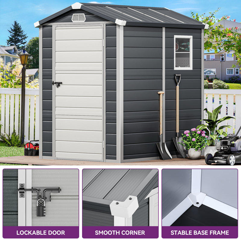 Outdoor 4 ft. W x 6 ft. D Resin Storage Shed
