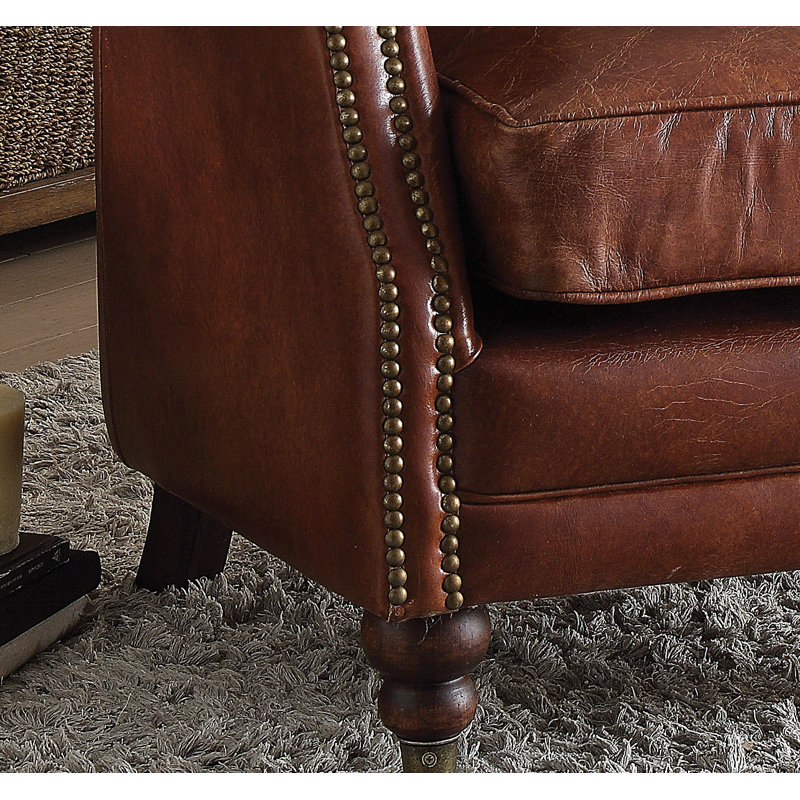 Fauteuil en cuir grain 24 po