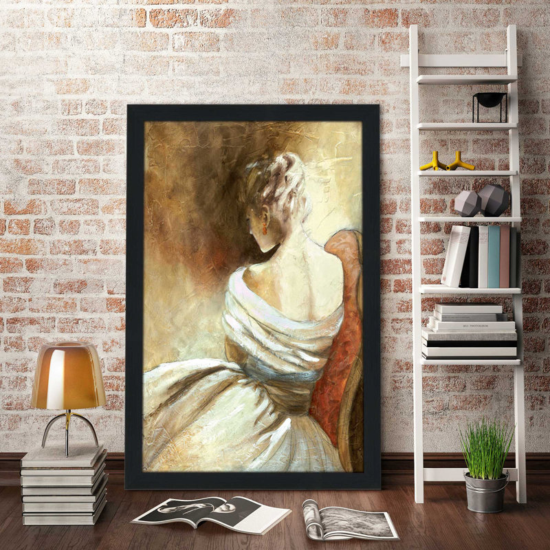 « a quiet abstient ii », reproduction de peinture à l’huile encadrée, H 27,5 po x l 21,5 po x P 0,75 po