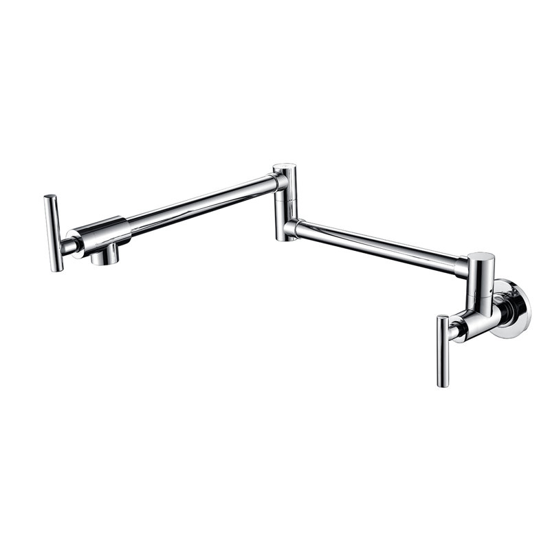 Robinet de remplissage de pot de cuisine, fixation murale avec bras pliant, rotatif à 360 °, laiton, poignées doubles pour optimiser l'utilisation de l'eau, revêtement anticorrosion, surface, pour tracas - fonctionnement, finition