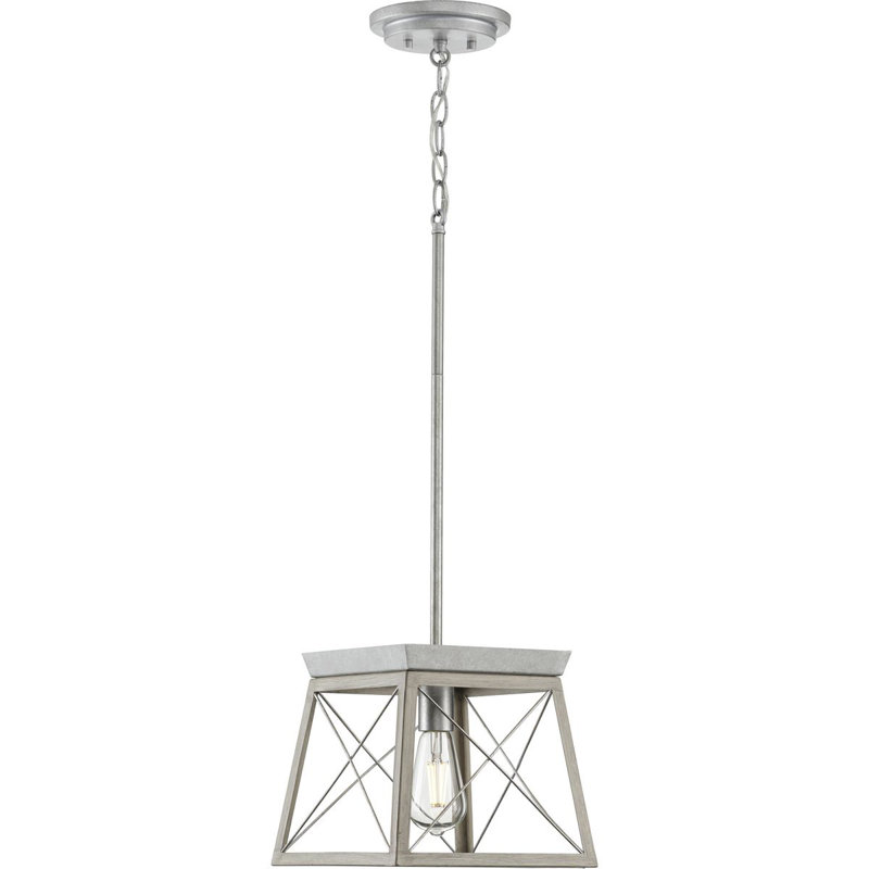 Luminaire suspendu géométrique à 1 lumière Soleil, Nickel brossé