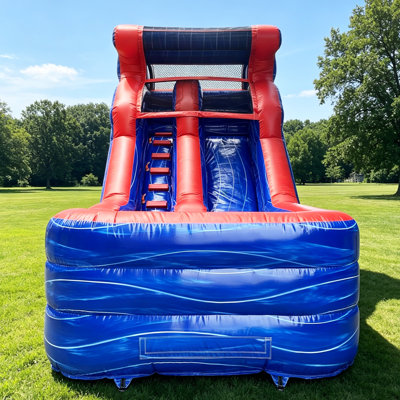 GOOSH 14' x 21' Red Concise Commercial Grade Water Slide with Splash Pool (with Blower)