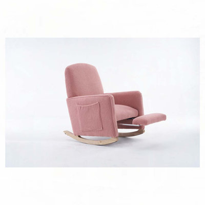 Fabric Rocking Chair With Adjustable Footrest