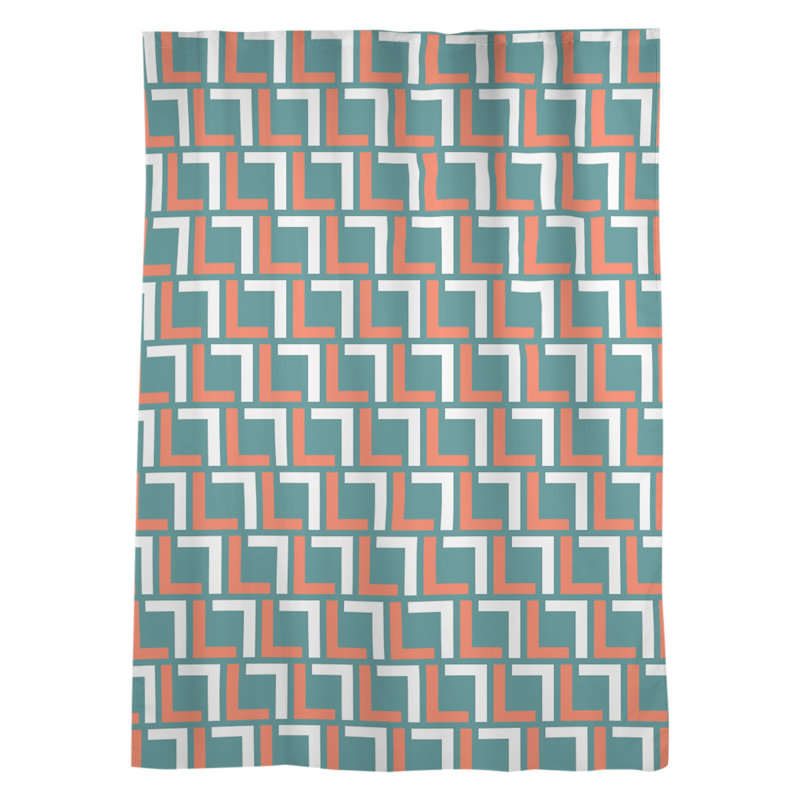 Rideau de luxe Washington, Orange / blanc / turquoise