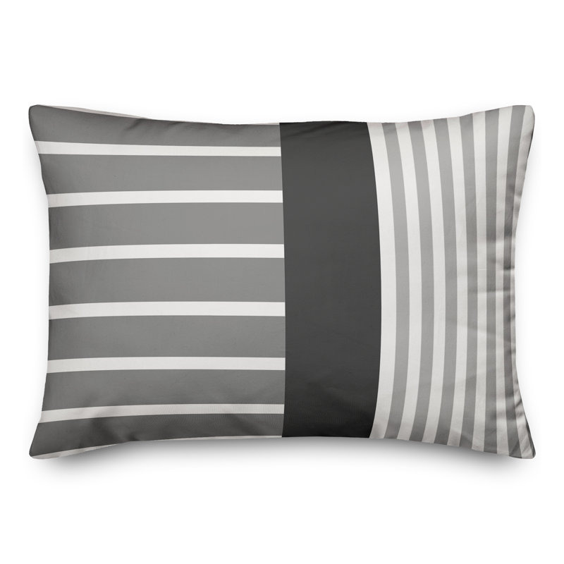 Housse et insert de coussin rectangulaire extérieur Stripes 18, gris