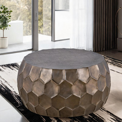Table basse ronde en aluminium 32 po