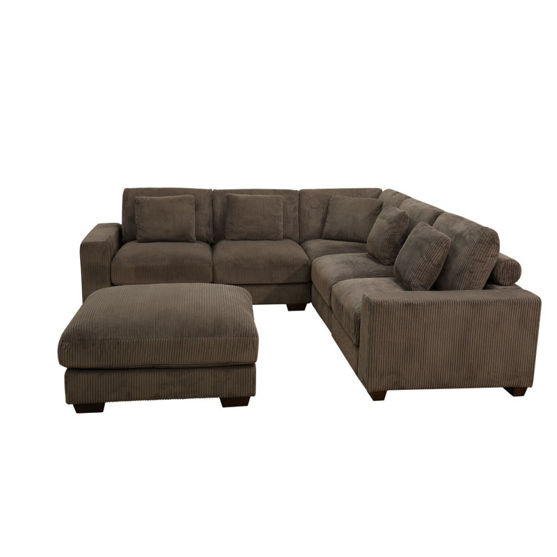 Ratnam Corduroy L-Shaped Sectional