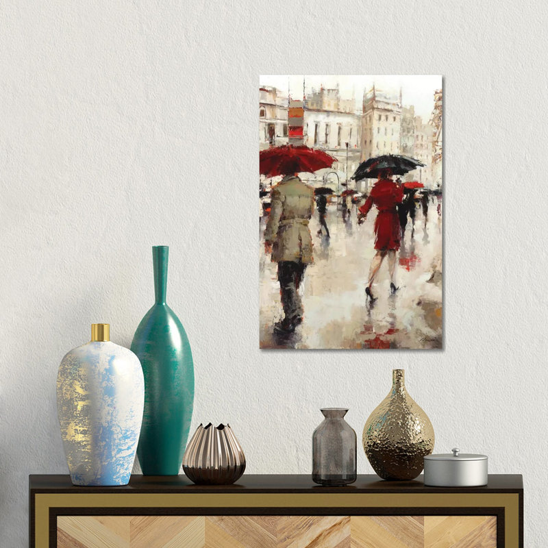 Parting On A Paris Street by Lorraine Christie - Painting on Canvas, Wrapped Canvas, 101.6 cm H x 66.04 cm W x 1.91 cm D