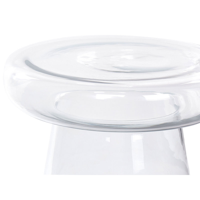 Caithlyn Glass Top Pedestal End Table, Clear