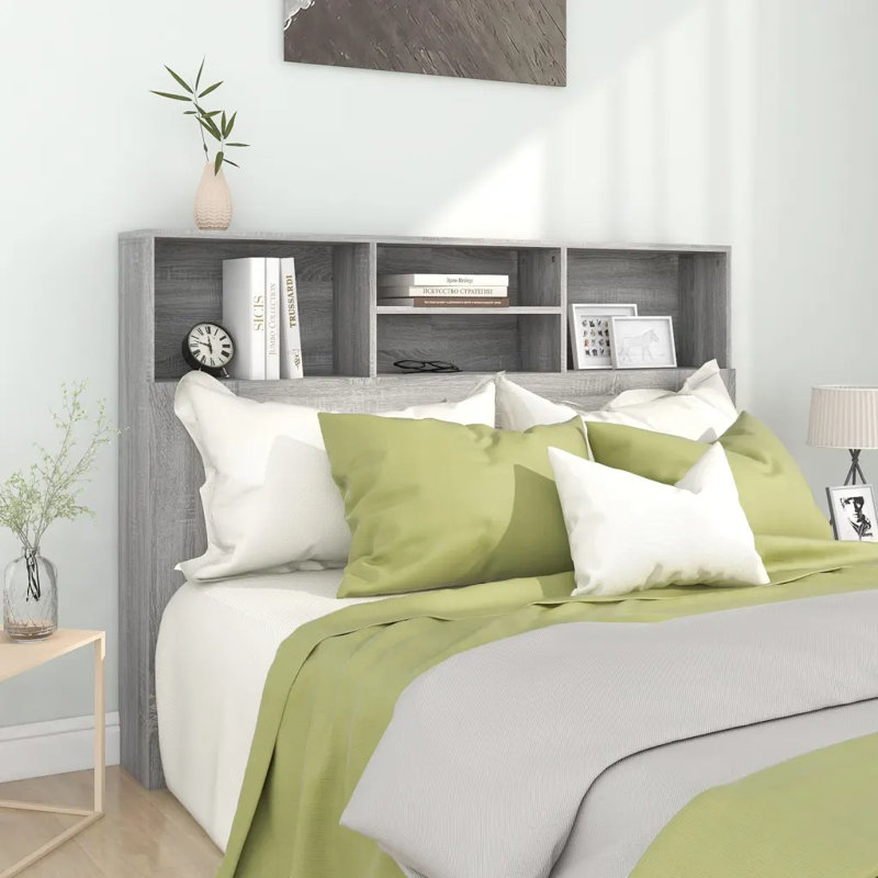 Melby Headboard Cabinet, Double (4'6), Grey Sonoma