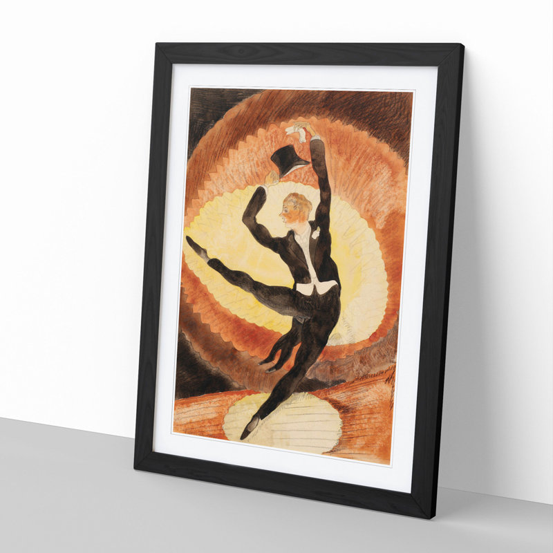 Vaudeville Male Dancer by Charles Demuth - Picture Frame Painting, Black Framed, 48cm H x 36cm W x 2cm D