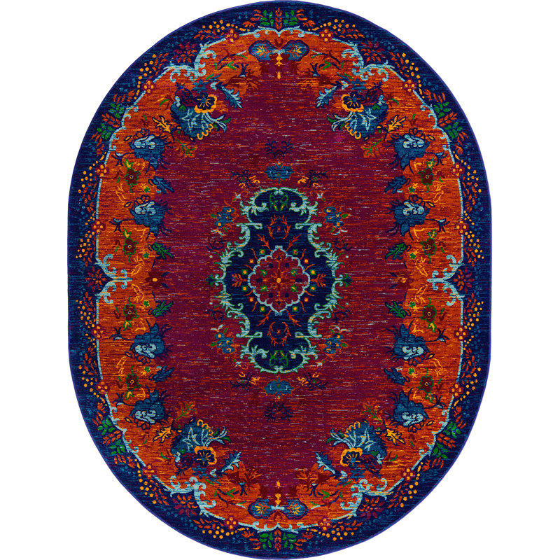 Floral Indoor Rug, Oval 7'10" x 10'