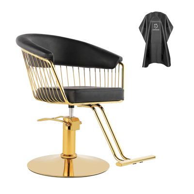  Fauteuil de coiffeur, fauteuil de salon hydraulique pivotant à 360 degrés, fauteuil de coiffeur, fauteuil à cheveux avec charge de 330 lb pour salon de beauté, centre de spa, salon de coiffure (noir)