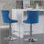 Tabourets de bar pivotants en velours à hauteur de siège réglable, tabourets de bar rembourrés modernes à base chromée avec dossier capitonné confortable, ensemble de 2-1163899234-1163899261