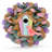 Spring Welcome Wreath with Pastel Birdhouse