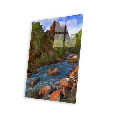 Mt Spry At 5,823 Foot Elevation With The Virgin River Surrounded By Cottonwood Trees, Zion National Park, Utah II On Plastic / Acrylic by Tim Fitzharr -  Loon PeakÂ®, 66FC5609E2D1481AA0418E70FEBD2943