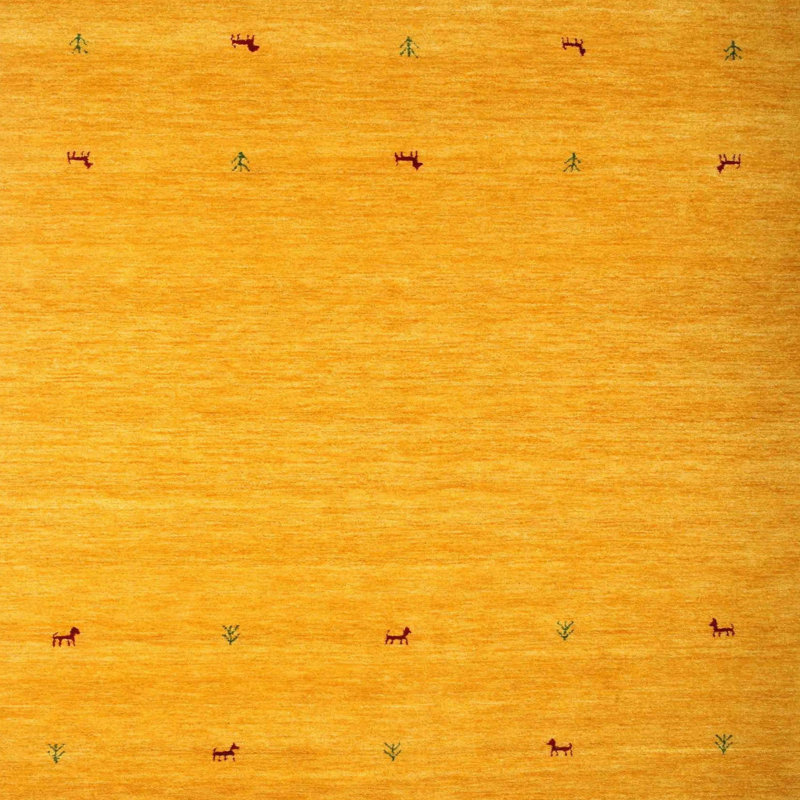 Tapis jaune Avaline, Carré 4 pi