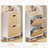 Natural Rattan Shoe Cabinet, 2 Flip Door Shoe Rack With A Drawer-1104070311