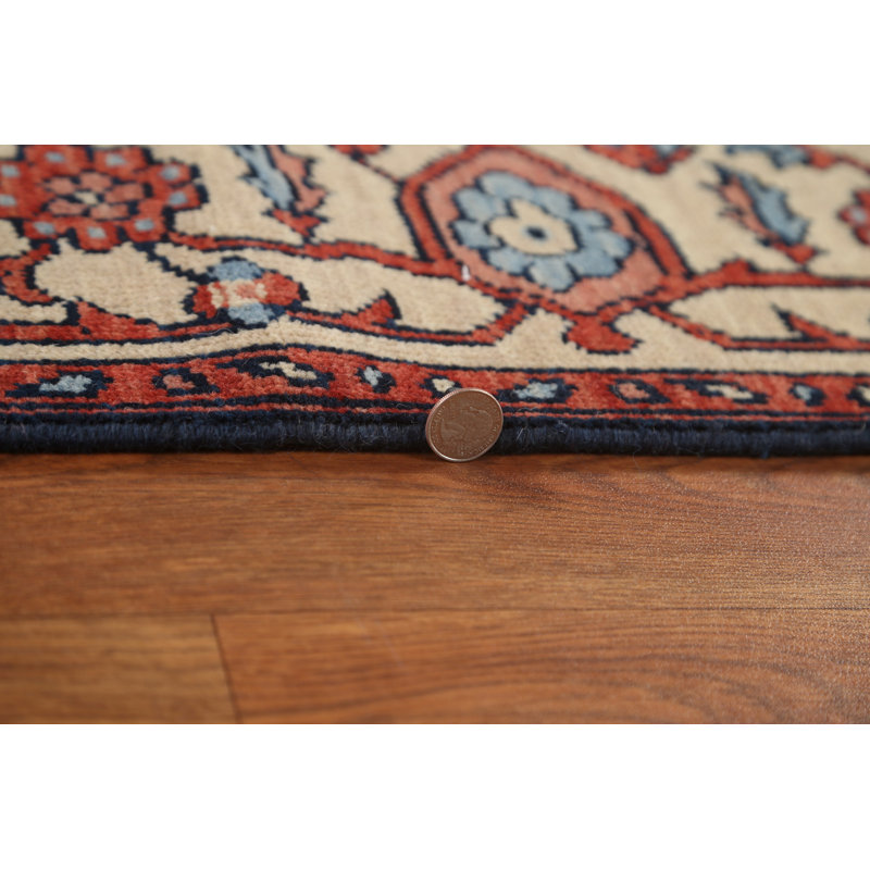 Tapis rouge noué à la main de conception unique 5 pi 0 po x 6 pi 10 po