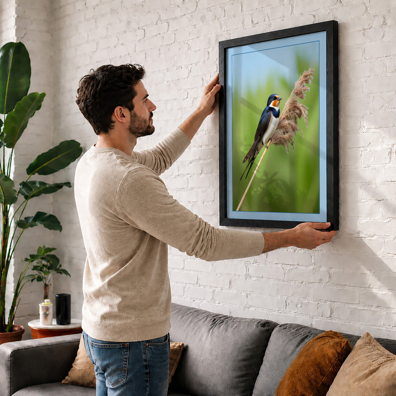 Perched on Purpose Coastal - Framed Print, Black, A4 - 29.7 x 21.0 cm