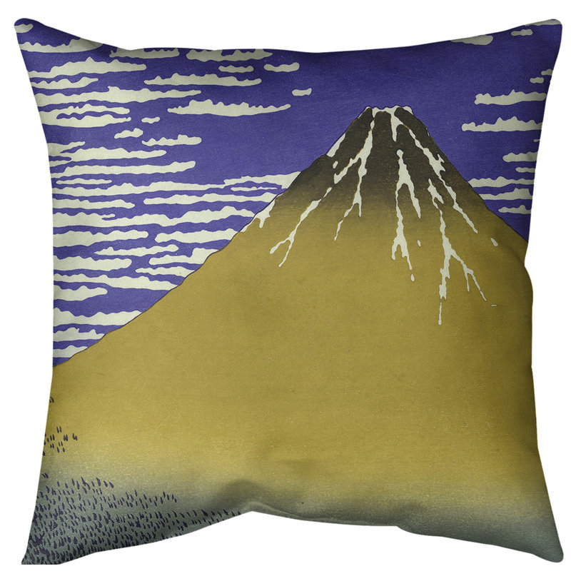Coussin décoratif fin vent clair, 18 po x 18 po, Duvet synthétique, Doré / bleu