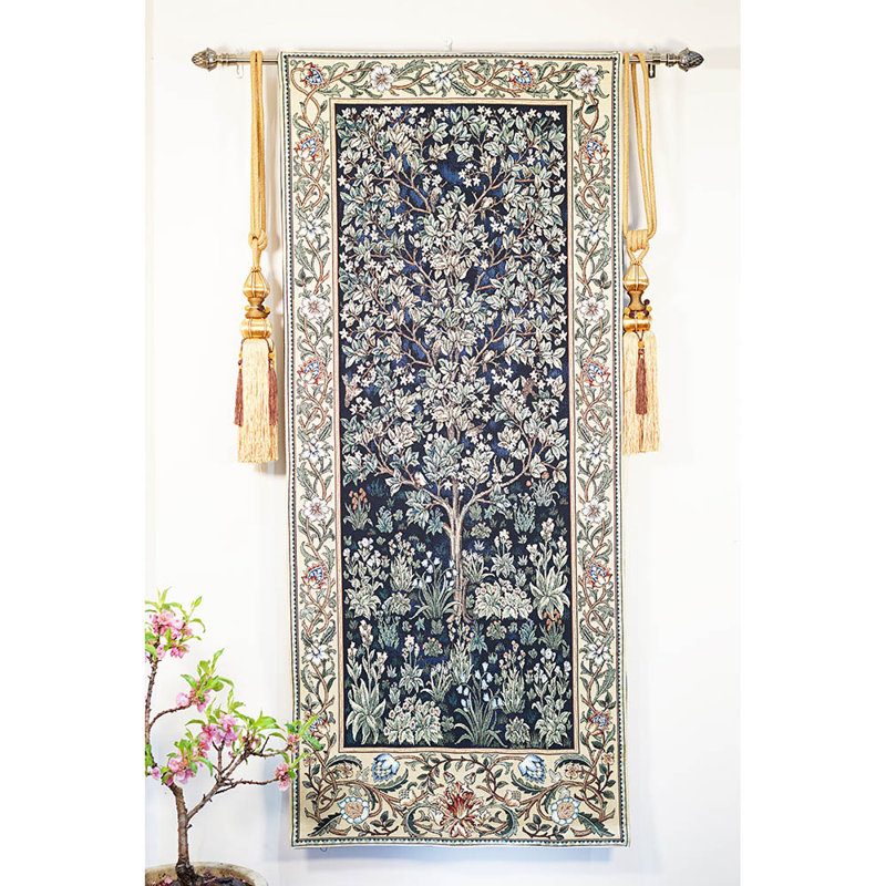Tree of Life Blue 2 by William Morris Wall Hanging