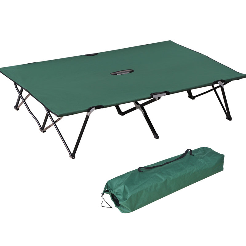 Lit de camping pour 2 personnes pour adultes - 50 "très grand lit pliant portatif pliant avec sac de transport