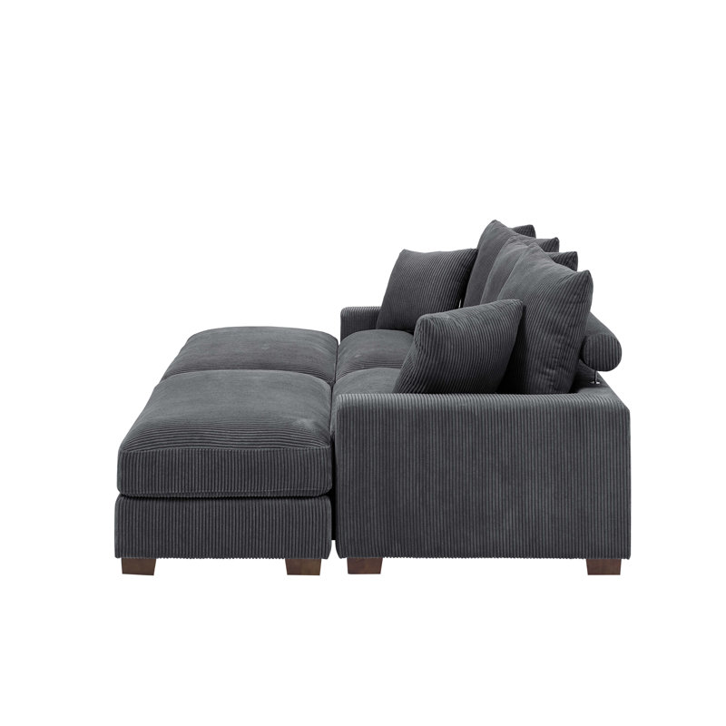 Arzuaga 4-Piece Corduroy Sectional Sofa | Wade Logan®