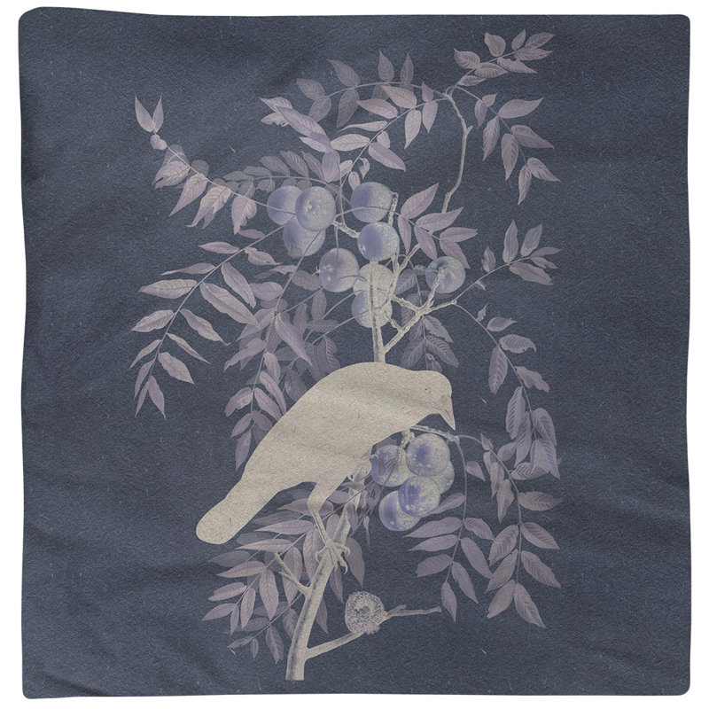 John James Audubon Cotton No Pattern Square Napkin, Navy/White