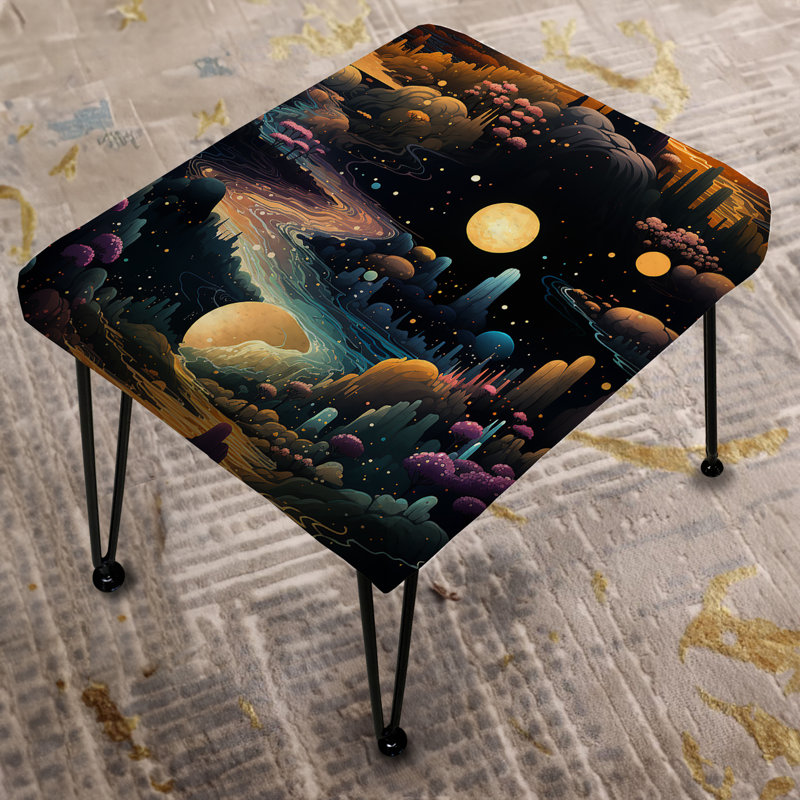 Landscape In Space Pattern - Floral Rectangle Ottoman