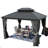 Kozyard Alexander Gray Double Roof Hardtop Gazebo with Privacy Curtain Mosquito Netting-86724632