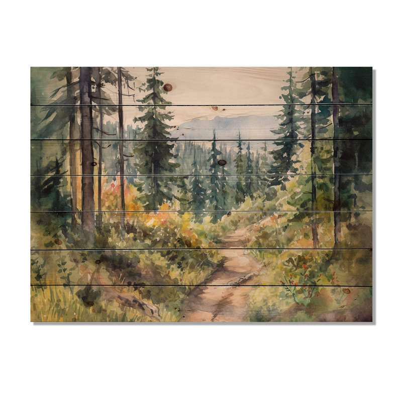 Gioele - Panneaux de décoration murale en bois Paysages, H 24 po x l 32 po