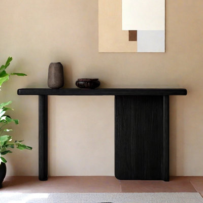Console Mid-Century moderne en bois massif