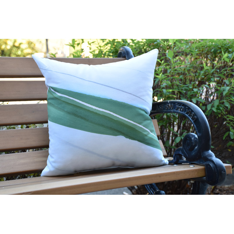 Nantucket Outdoor Reversible Throw Pillow, Green, 20" x 20"