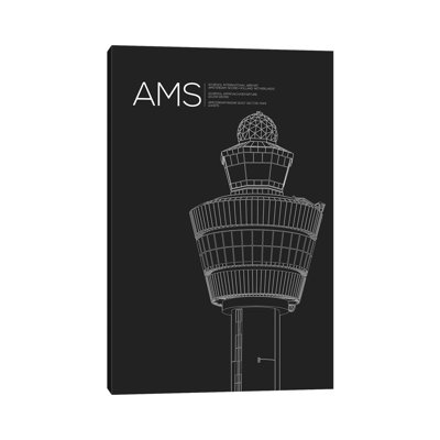 AMS Tower, Schiphol International Airport by 08 Left - Wrapped Canvas Print