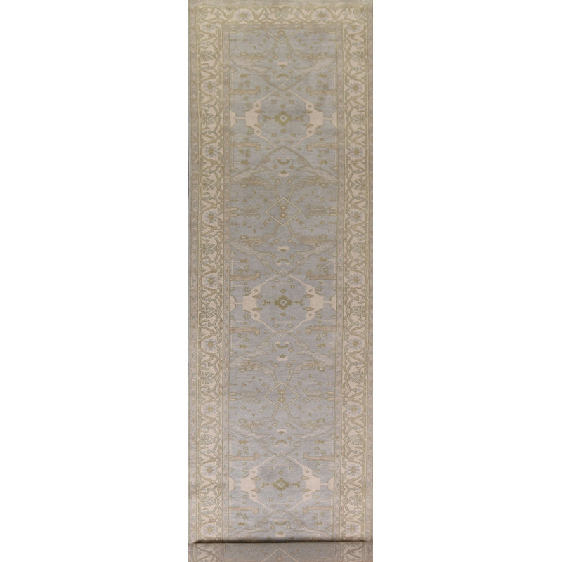 Tapis de couloir oriental en laine All-Over Oushak 4 x 19