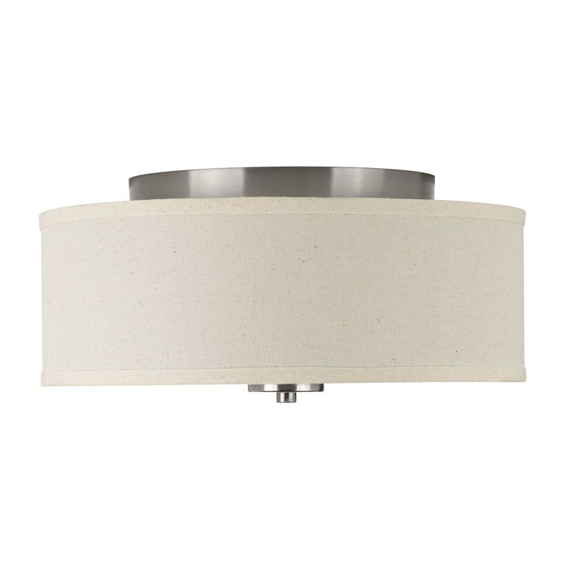 Chantey Linen Flush Mount, Brushed Nickel