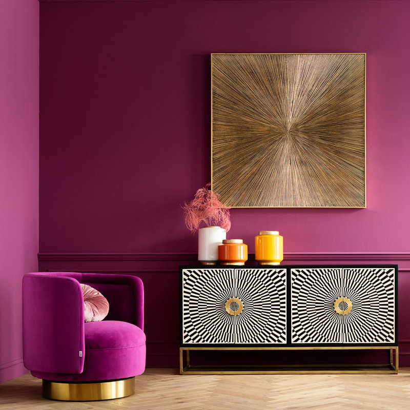 Object Picture Illumino, Black/Gold, 120 cm H x 120 cm D x 4 cm D