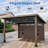 12 FT X 14 FT  Outdoor Modern Hardtop Slope Roof Gazebo With Side Privacy Screen and 4 Storage Pouches