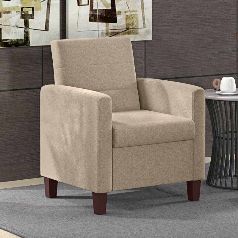Fauteuil moderne en tissu avec coussins antidérapants, Polyester à 100 % de couleur brune