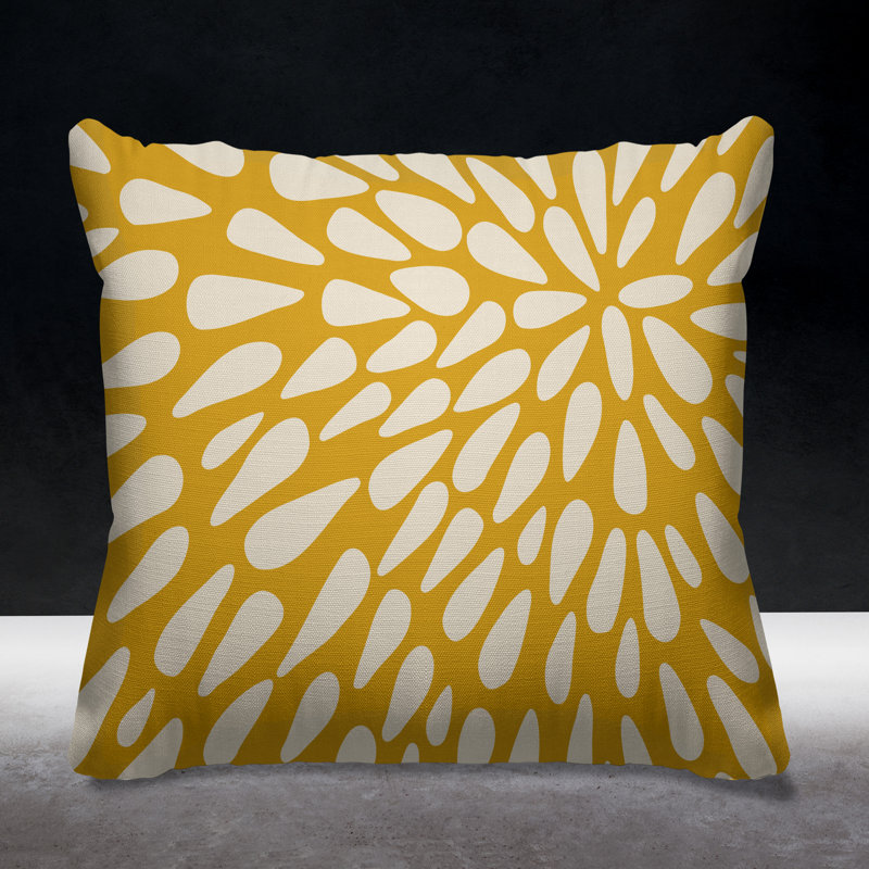 Housse et insert de coussin extérieur d'extérieur, L 15 po x H 15 po, Jaune
