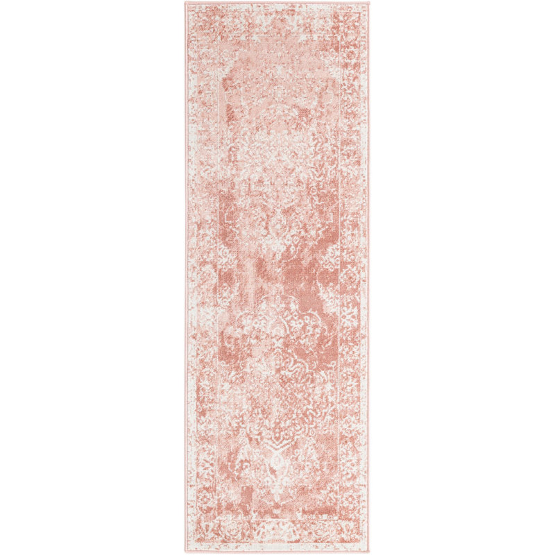 Tapis contemporain Contemporary Ostby rose, Tapis de couloir 2 pi x 6 pi